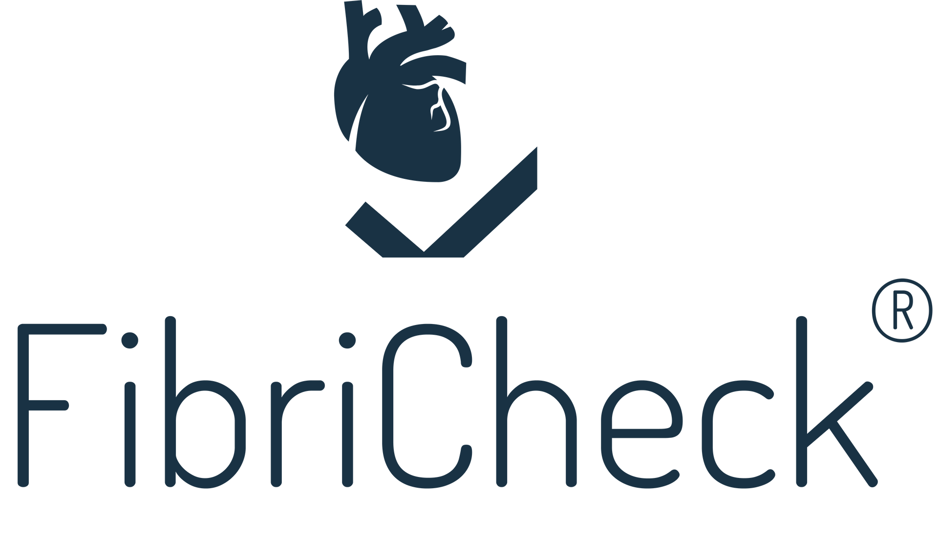 Logo met merknaam donkerblauw