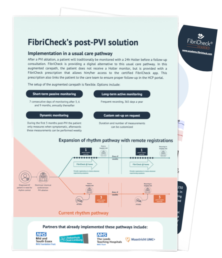 Voorbeeld van de FibriCheck white paper over monitoring na ablatie